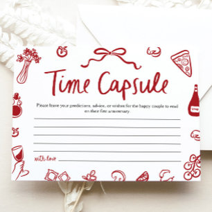Red Italian Amore Time Capsule Bridal Shower Game Invitation