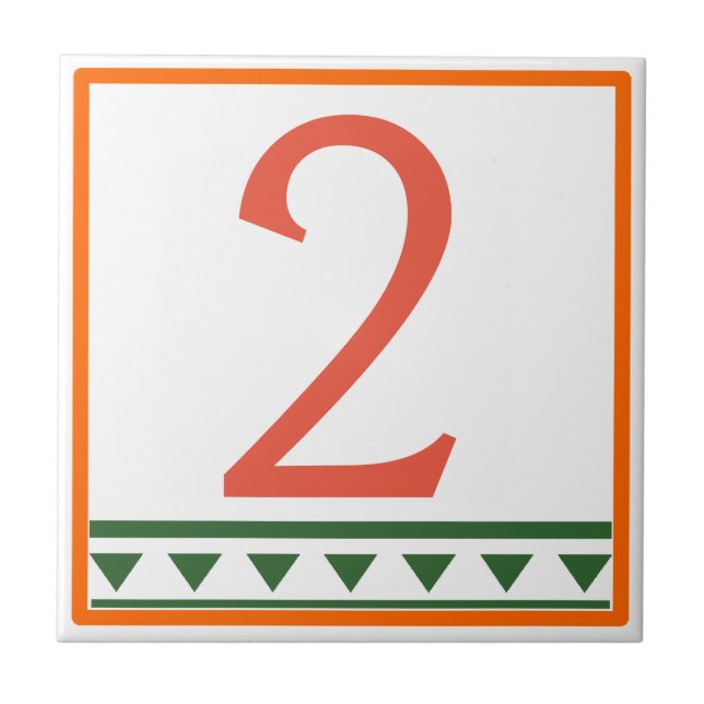 Red Italian House Signs Letters & Numbers Tile (Front)