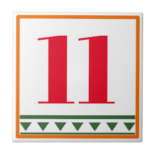 Red Italian Letters & Numbers, edit numbers Cerami Tile