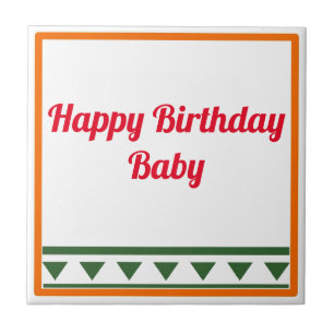 Red Italian Letters & Numbers, edit numbers Cerami Tile