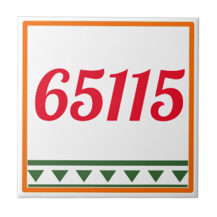 Red Italian Letters & Numbers, edit numbers Tile