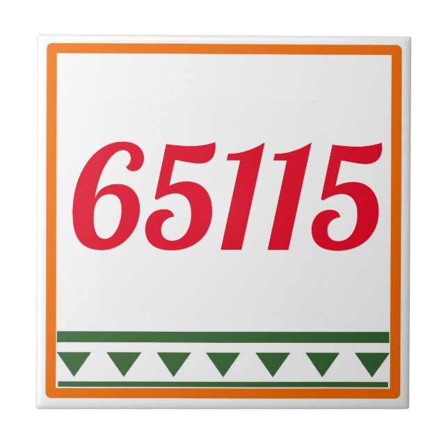 Red Italian Letters & Numbers, edit numbers Tile (Front)