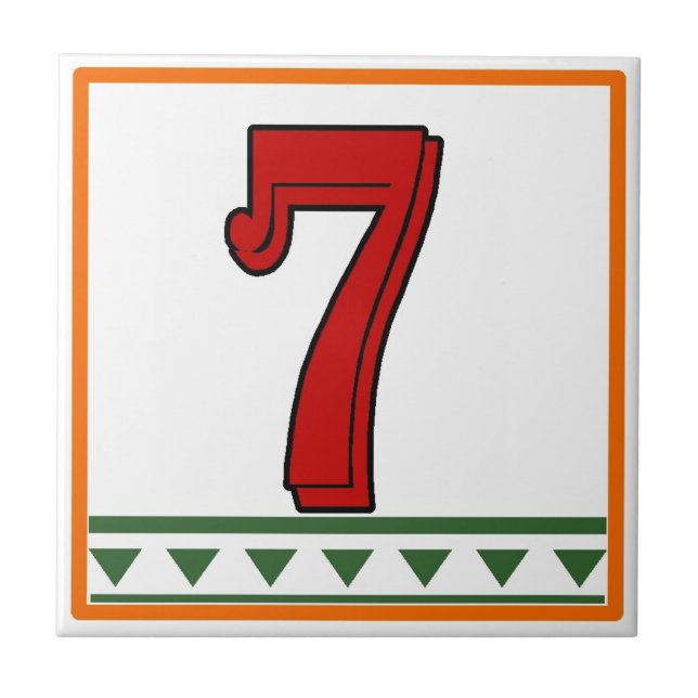 Red Italian Letters & Numbers Tile (Front)