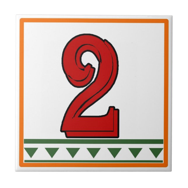 Red Italian Letters & Numbers Tile (Front)