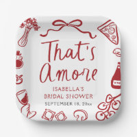 Red Italian That's Amore Pizza Pasta Bridal Shower