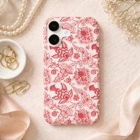 Red Jacobean print