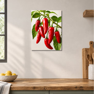 Red Jalapeno Pepper Plant Poster