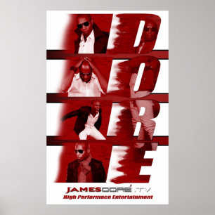 RED James Dore' Poster White backdrop