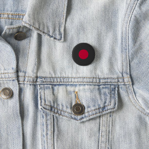 Red Japan Sun 1 Inch Round Button