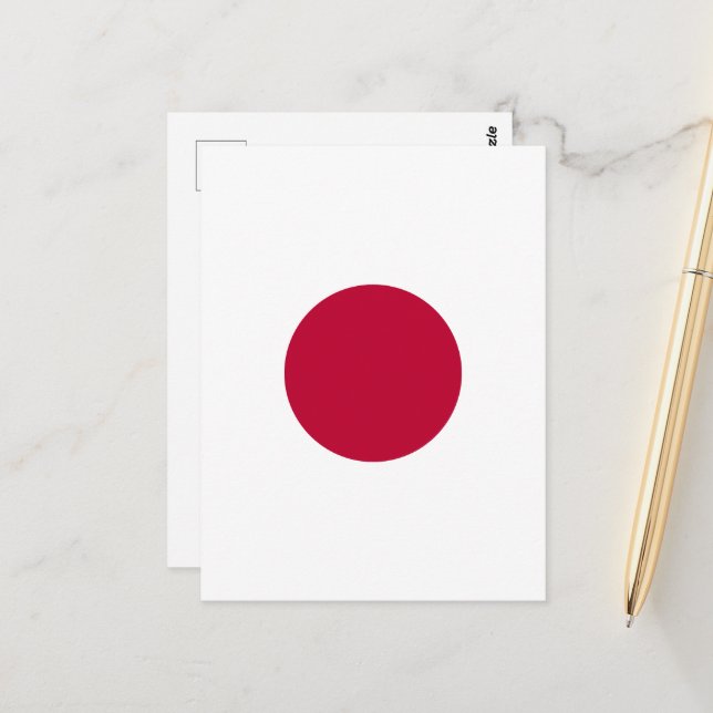 Red Japan Sun Postcard (Front/Back In Situ)