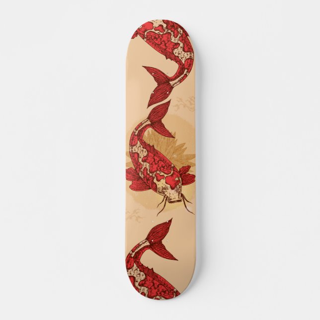 Red Japanese carp Skateboard (Front)