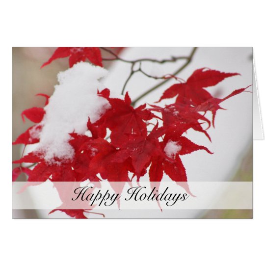 Red Japanese Maple Holiday Card