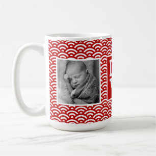 Red Japanese Pattern   LOVE with Photos Coffee Mug