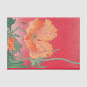 RED JAPANESE POPPY PRINT Tissue Paper