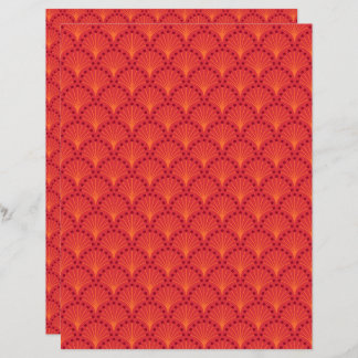 Red Japanese Scales Pattern Scrapbook Paper