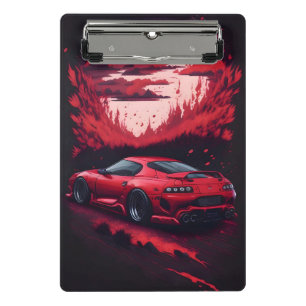 Red Japanese Supra Car Gift for Him  Mini Clipboard