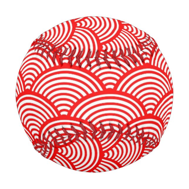 Red Japanese Wave Baseball (Front)
