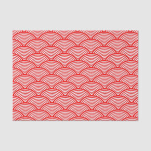 Red Japanese Wave Tissue Paper