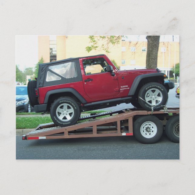 Red Jeep Postcard (Front)