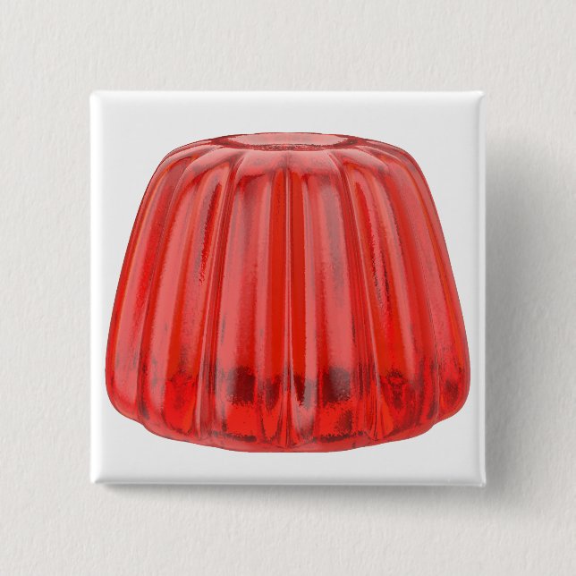 Red jelly dessert 2 inch square button (Front)