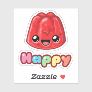Red Jelly Happy Text - Happy Jump