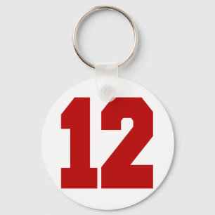 Red Jersey Number 12 Keychain