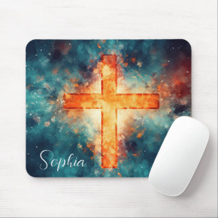 Red Jesus Cross Jesus Faith Christian Custom Mouse Pad
