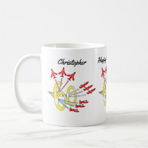 Red Jet Planes 60th Birthday Coffee Mug