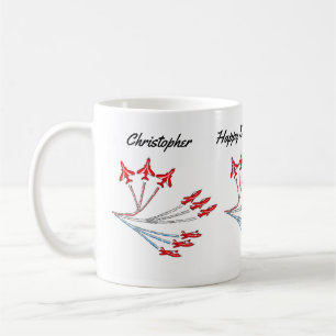 Red Jet Planes Birthday Coffee Mug