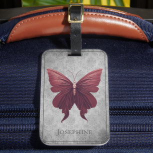 Red Jewelled Butterfly Luggage Tag