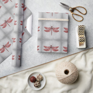 Red Jewelled Dragonfly Wrapping Paper