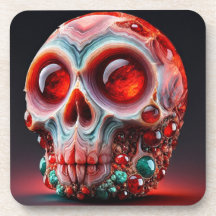 Red Jewelled Geode Skull