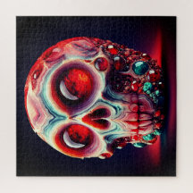 Red Jewelled Geode Skull