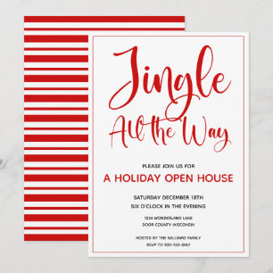 Red Jingle All The Way Holiday Party Invitation