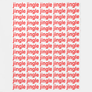 Red Jingle (Jingle Jingle Jingle) White Christmas Fleece Blanket