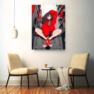RED JK Art Panel   Sushi Musume Art Panel Generati Canvas Print