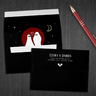 Red Joining of Souls Halloween Wedding Envelope
