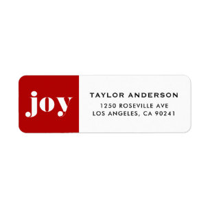 Red JOY Bold Typography Modern Christmas