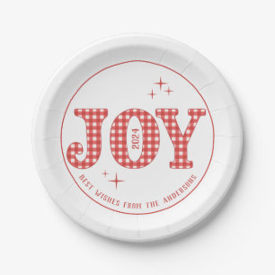 Red Joy New Year Party Custom Paper Plate