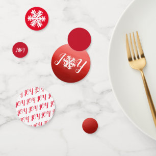 Red Joy Snowflake Confetti