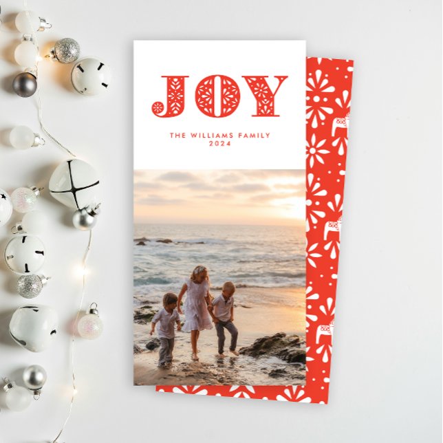 Red Joy Swedish Dala Horse Holiday Photocard (Creator Uploaded)