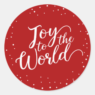 Red Joy to the World Holiday Classic Round Sticker