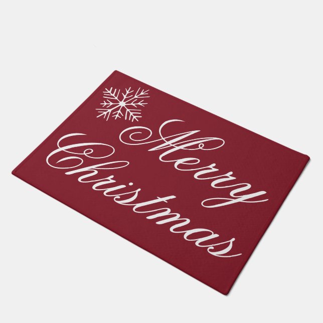 Red Joyeux tapis de porte de Noël tapis de bienven (Incliné)