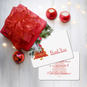 Red Joyoux Noel Thank You Card