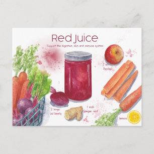 Red Juice Recipe Postcard