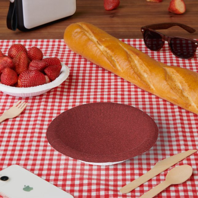 Red July 4th Glitter Paper Plate (Picnic)
