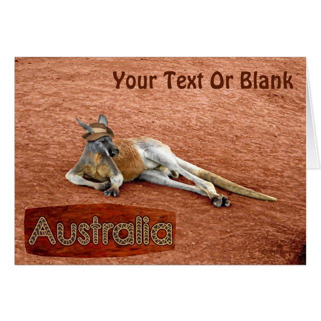 Red Kangaroo In Slouch Hat (Front Horizontal)