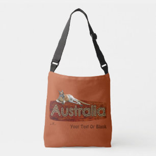 Red Kangaroo In Slouch Hat Crossbody Bag