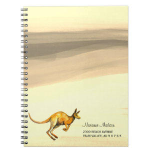 Red kangaroo painted with watercolor notebook