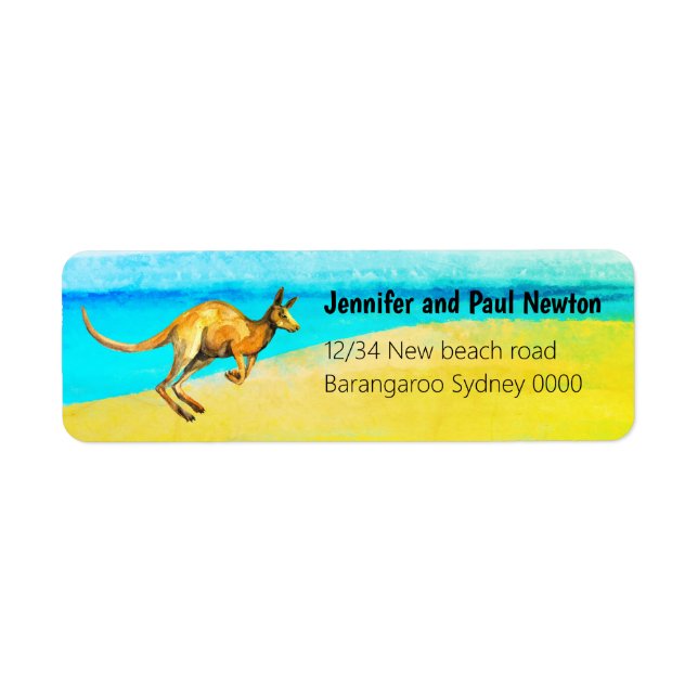 Red kangaroo return Address Label (Front)